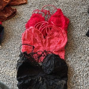 Pink size small bralettes.